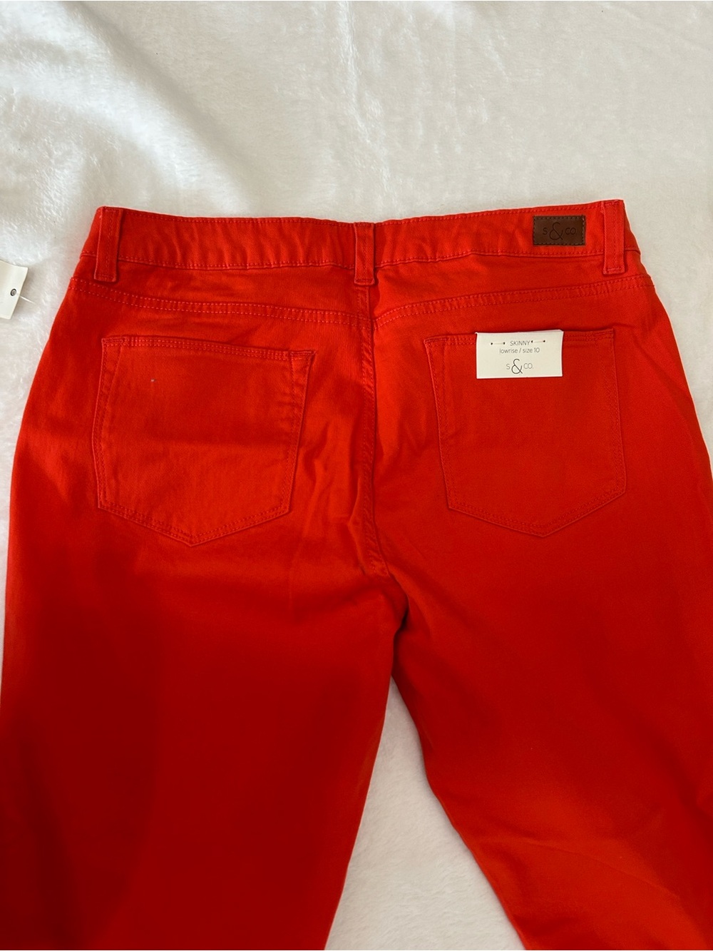 Bright Redish Orange Women's Skinny Jeans - Stretch Fit - Picture 5 of 12